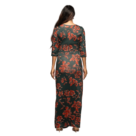 Womens 24/7 Comfort Apparel Floral Maternity Maxi Dress