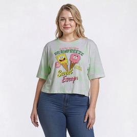 Juniors Plus Freeze Spongebob Washed Boxy Tee