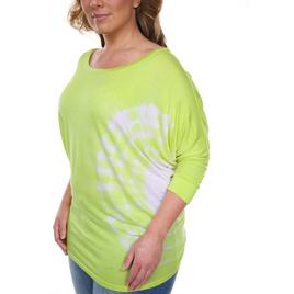 Plus Size White Mark Tie Dye Tee - Green