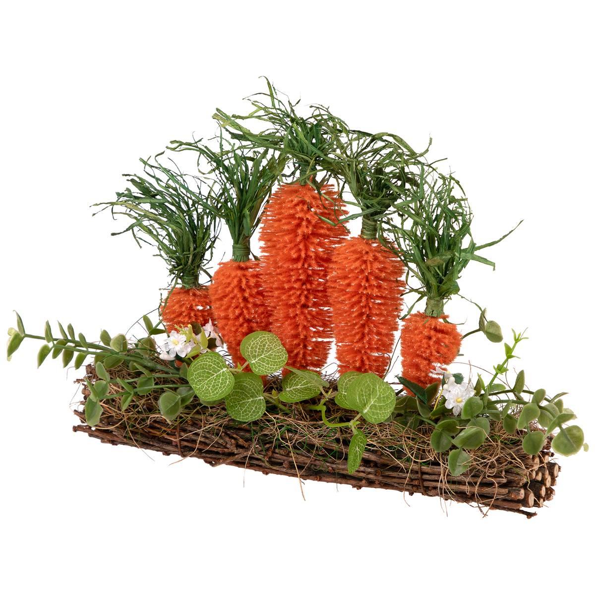 Northlight Seasonal Standing Carrots on Log Easter Décor