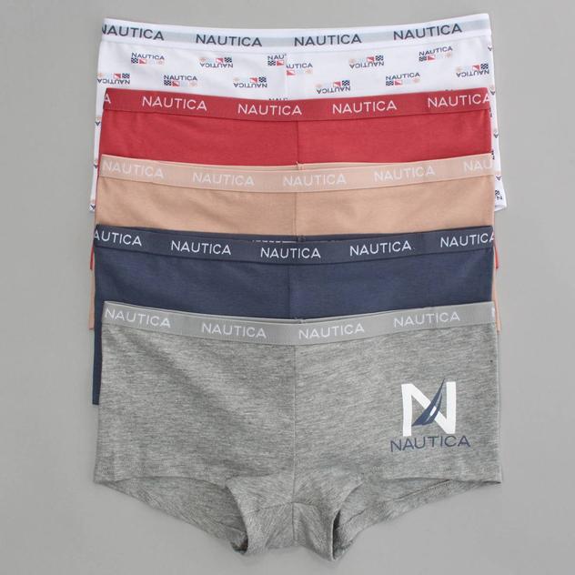 Womens Nautica 5pk. Cotton Spandex Boyshort Panties - NT44635PKFZ