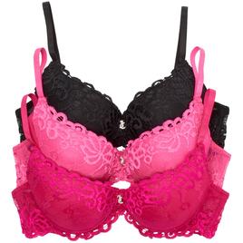 Womens Juicy Couture 3pk. Lace Push-Up Charm Bras JC2041-3PKCV