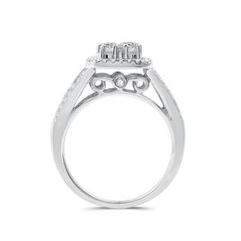 Nova Star® 1ctw. Lab Grown Diamond Cushion Cluster Bridal Ring