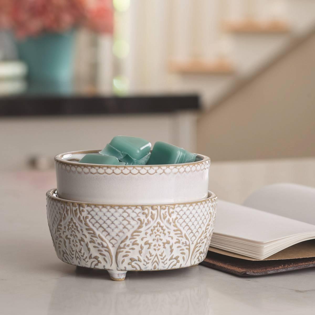 Candle Warmers Etc. Vintage White 2-in-1 Wax Warmer