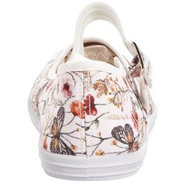 Womens Ashley Blue Mary Jane Floral Canvas Flats