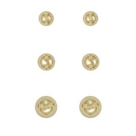 Freedom Trio Set Gold-Tone Ball Stud Earrings