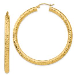 Gold Classics(tm) 14kt. Gold 50mm Diamond Cut Hoop Earrings