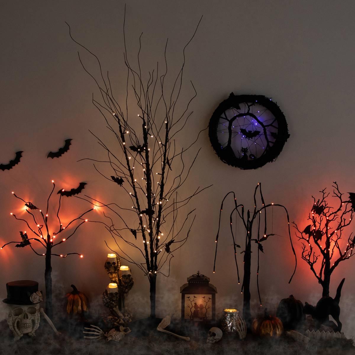 Northlight Seasonal 13in. LED Twig Halloween Wreath with Bats