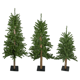 Northlight Slim Alpine Artificial Christmas Trees - Set of 3