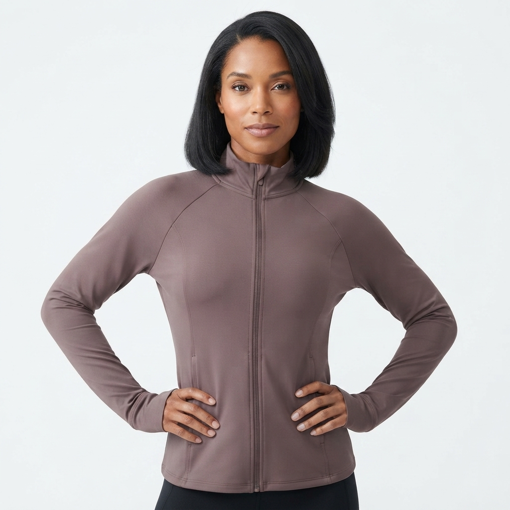 Womens Bally Fashion Essential Yoga Active Jacket with Thumbholes