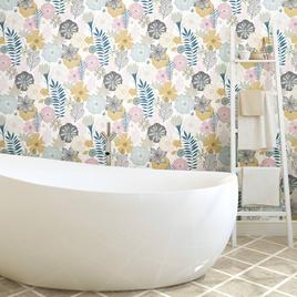 RoomMates® Pink Perennial Blooms Peel & Stick Wallpaper