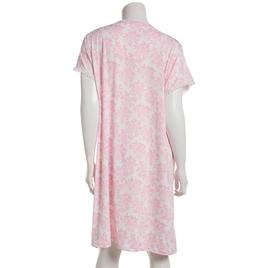 Womens Elegant Dreams Short Sleeve Lace Floral Trim Nightgown