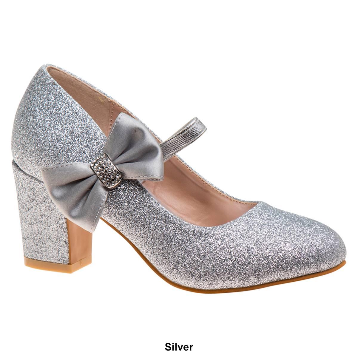 Big Girls Badgley Mischka Heeled Bow Dress Pumps