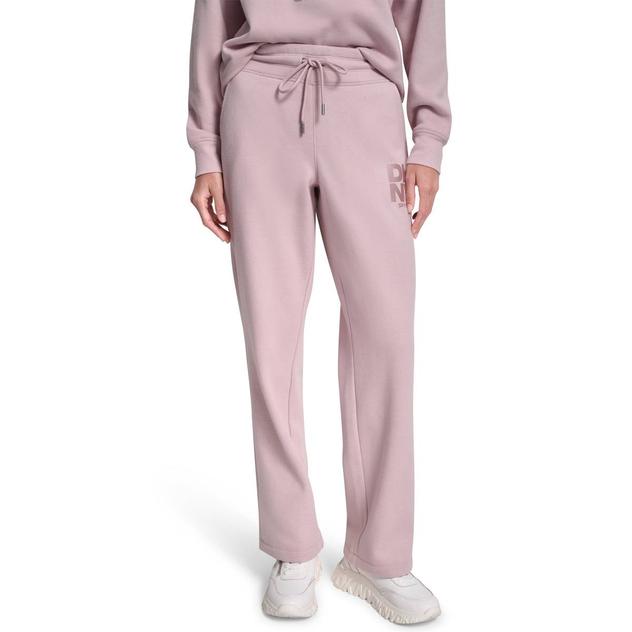 Womens DKNY Sport Stack Satin Logo Fleece Track Pants