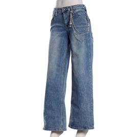 Juniors YMI® Low Rise Wide Leg Butterfly Chain Jeans