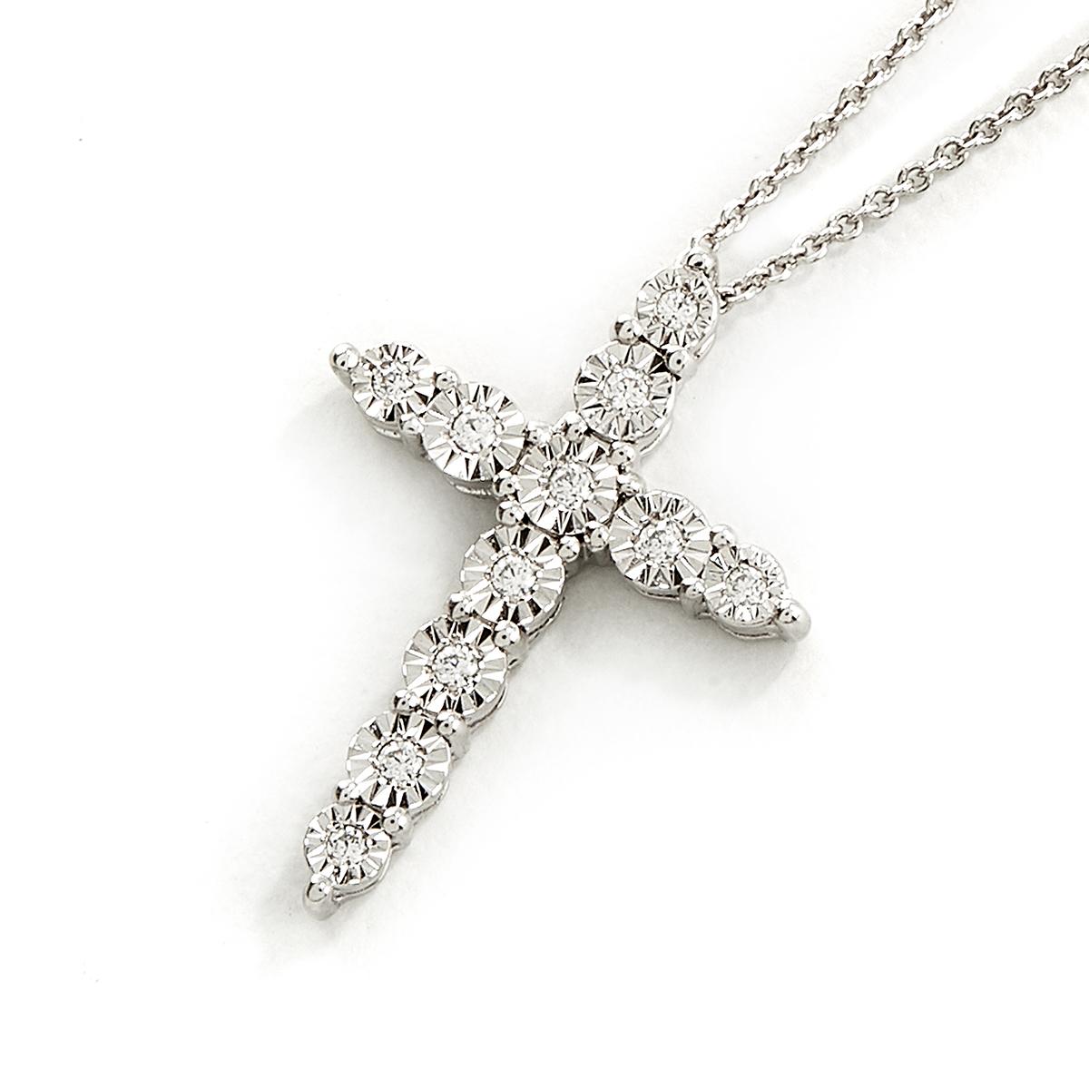 Diamond Classics(tm) Sterling Silver 1/10ctw. Cross Pendant