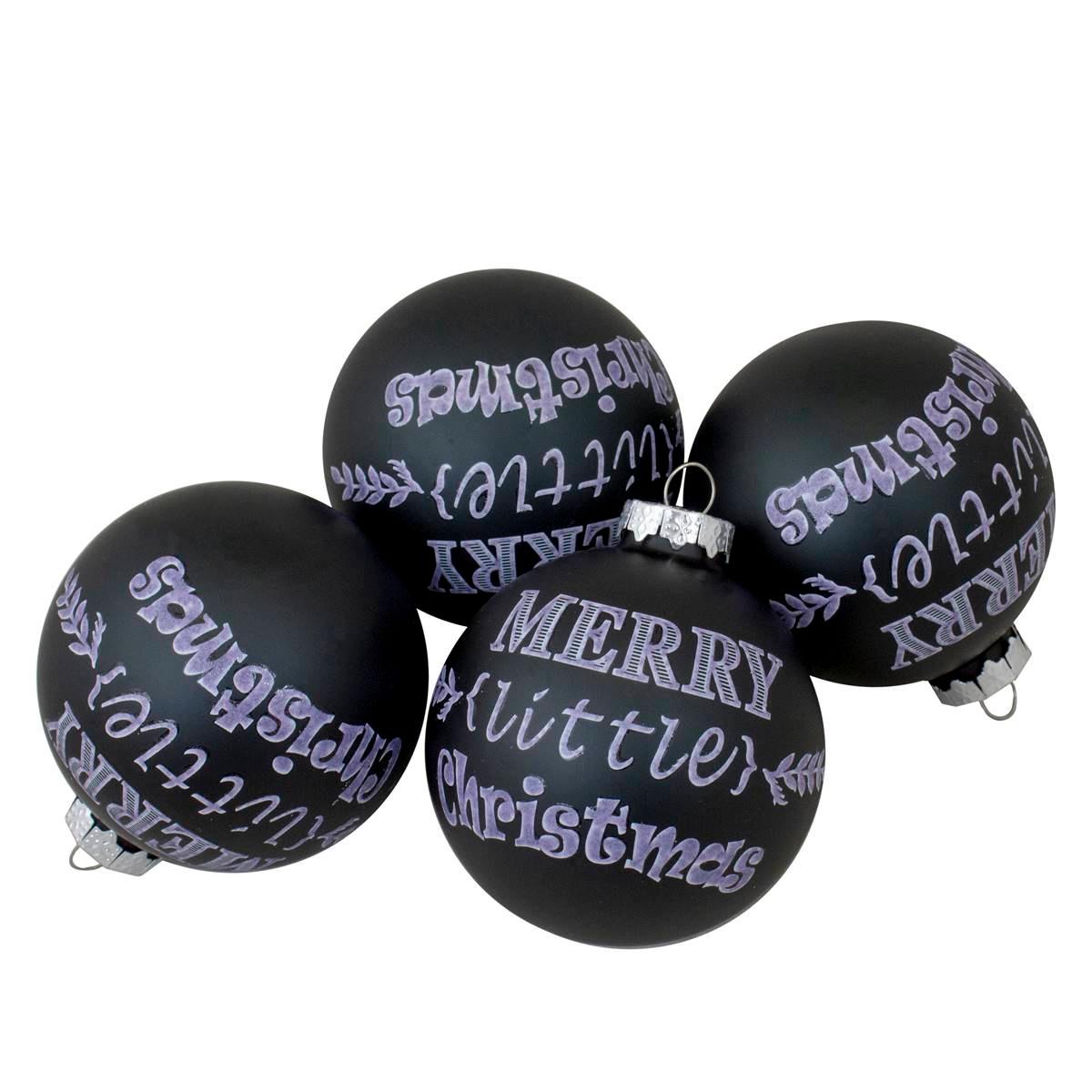 Northlight Seasonal 4ct. Merry Little Christmas Ball Ornaments
