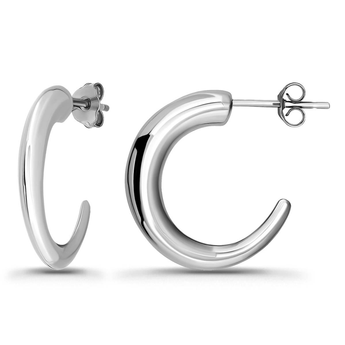 Designs by FMC Sterling Silver 20mm Graduated Half Hoop Earrings