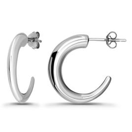 Designs by FMC Sterling Silver 20mm Graduated Half Hoop Earrings
