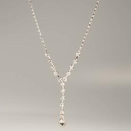Rosa Rhinestones Rhinestone Y-Necklace