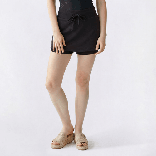 Juniors Derek Heart Fleece Mid Rise Mini Skort With Drawstring