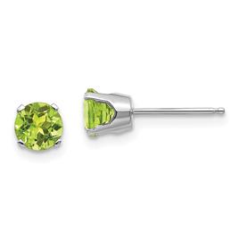 Gemstone Classics(tm) White Gold 5mm. Peridot Stud Earrings