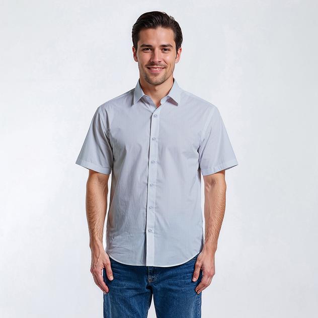Mens Tom Baine Short Sleeve Slim Fit Dress Shirt - Sky Blue