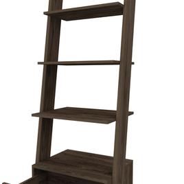 FM FURNITURE Hamburg Dark Walnut Ladder Bookcase