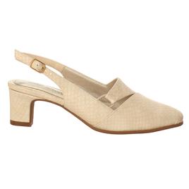 Womens Easy Street Choice 2 Bone Snake Slingback Heels
