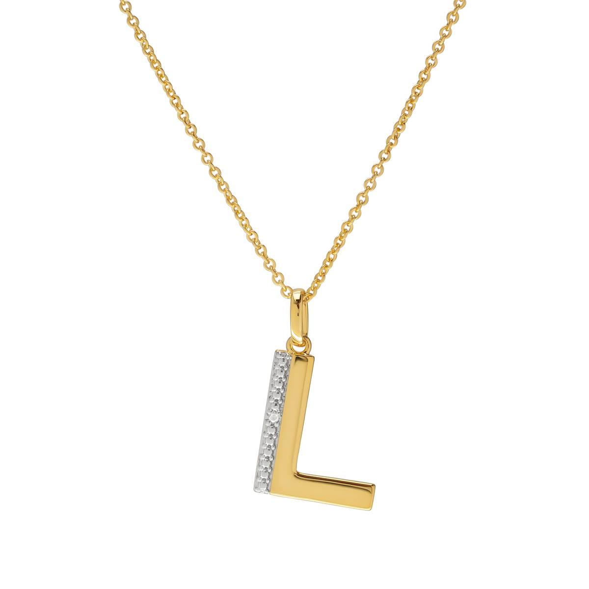 Accents by Gianni Argento Diamond Accent Block Initial L Pendant