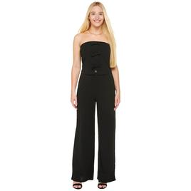 Juniors Madden Knit Dobby Strapless Faux Vest Jumpsuit with Bows