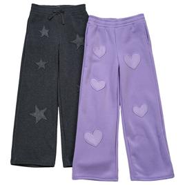 Girls (7-14) 1st Kiss(R) 2pk. Star/Heart Wide Leg Sweatpants