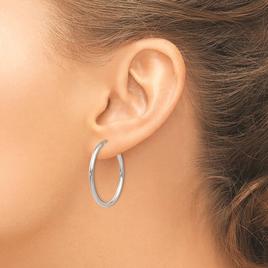 Gold Classics™ 30mm. 14k White Gold Polished Hoop Earrings