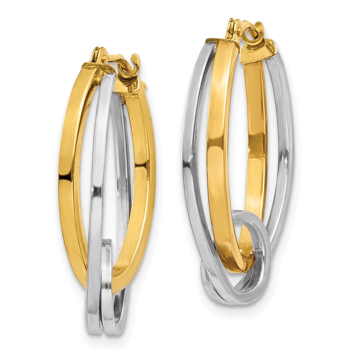 Gold Classics™ 14kt. Two-Tone Hoop With Loop Earrings