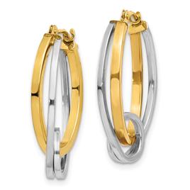 Gold Classics™ 14kt. Two-Tone Hoop With Loop Earrings
