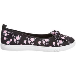 Womens Ashley Blue Floral With Bow Slip On Flats