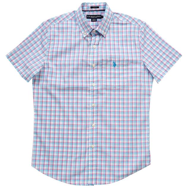 Mens U.S. Polo Assn.® Plaid Woven Stretch Button Down Shirt