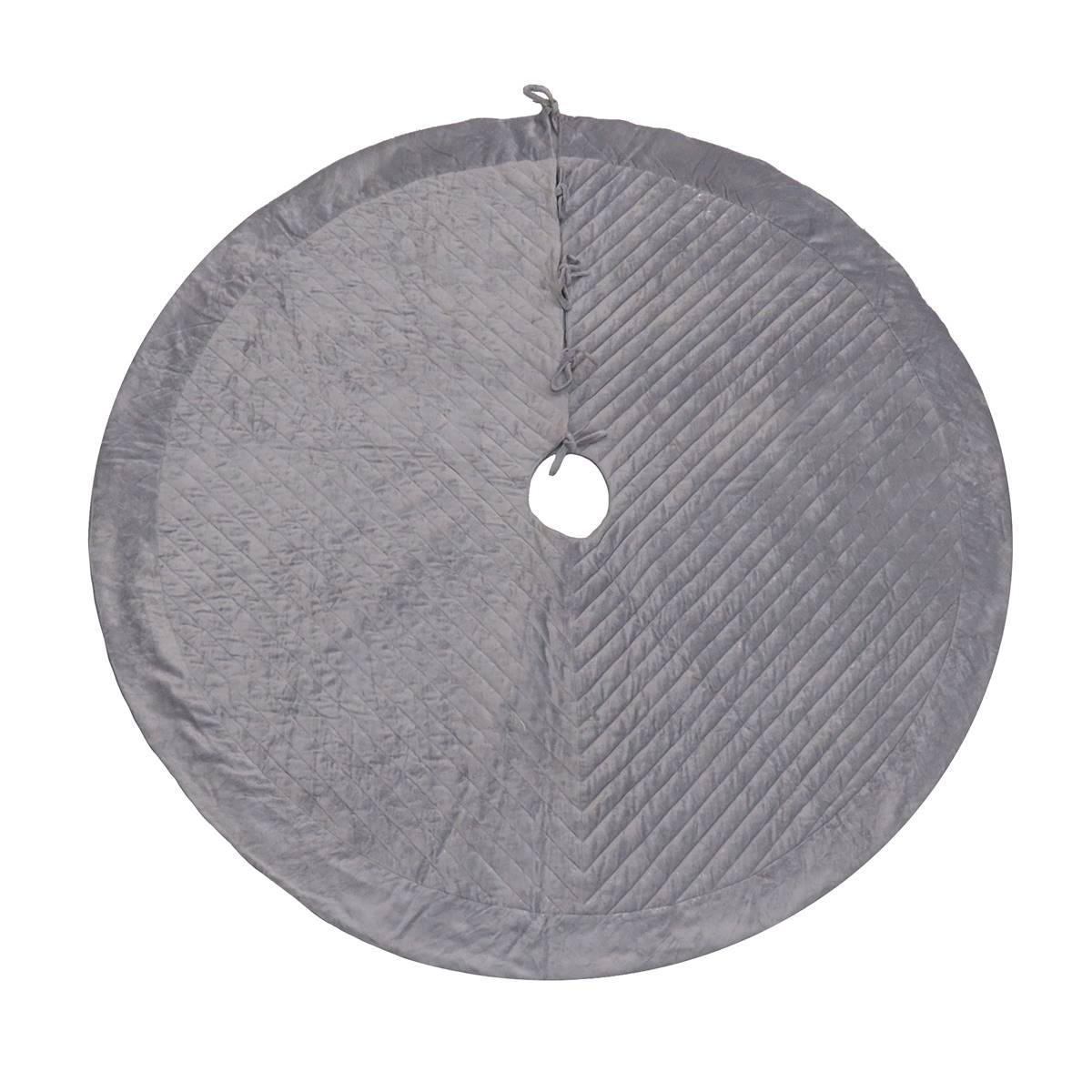 National Tree 60in. Quilted Velvet Silver Tree Skirt