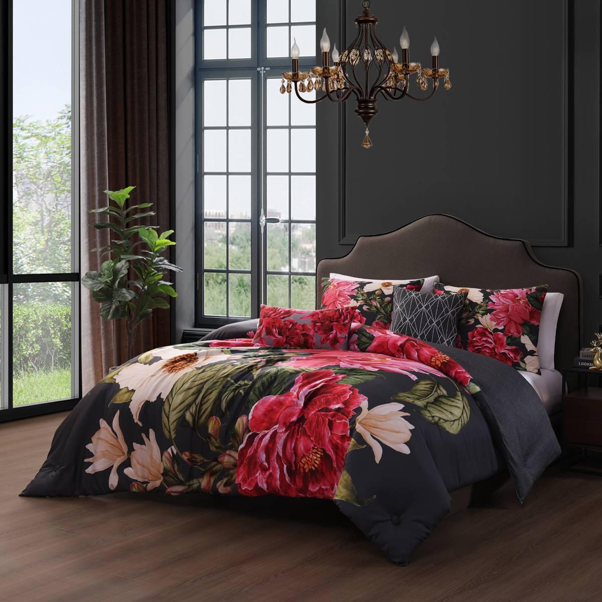 Bebejan(R) Flower Garland Cotton 5pc. Reversible Comforter Set