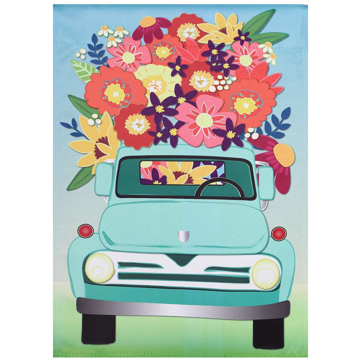 Meadow Creek Flower Truck Garden Flag