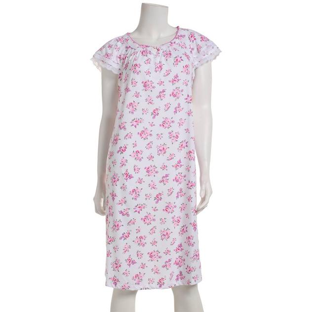 Womens Sophia by René Rofé® Lace Trim Floral Nightgown