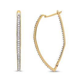 Haus of Brilliance 10kt. Yellow Gold Diamond Hoop Earrings