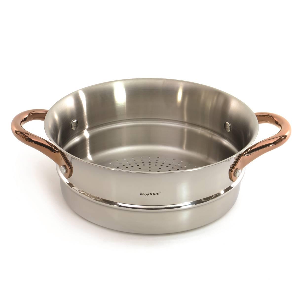 BergHOFF Ouro 18/10 Stainless Steel 3pc. Steamer Set w/ Glass Lid