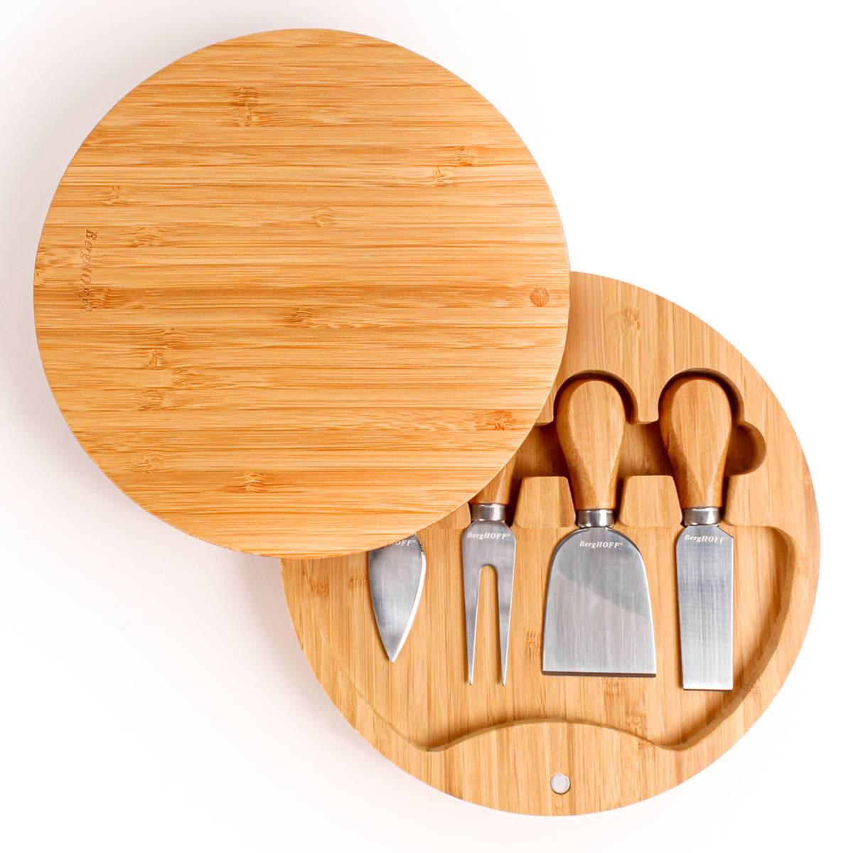 BergHOFF 5pc. Essentials Round Cheese Board & Cheese Tools