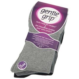 Womens Gentle Grip 3pk. Solid Crew Socks