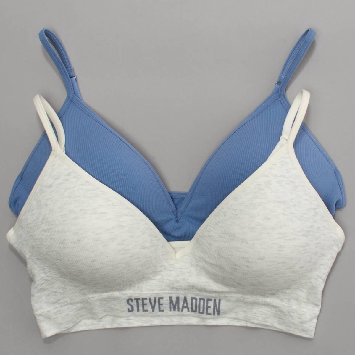 Womens Steve Madden 2pk. Wirefree Ribbed Bra - SM19751A2