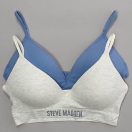 Womens Steve Madden 2pk. Wirefree Ribbed Bra - SM19751A2