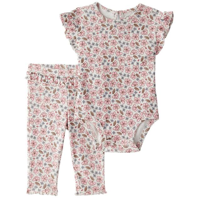 Baby Girl (3-24M) Carter's® Floral Bodysuit & Floral Pants Set