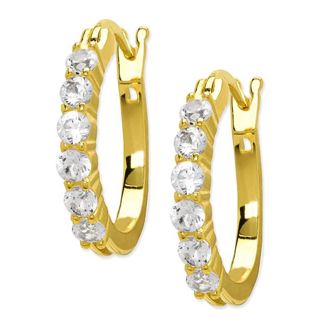 Gianni Argento Lab White Sapphire Hoop Earrings