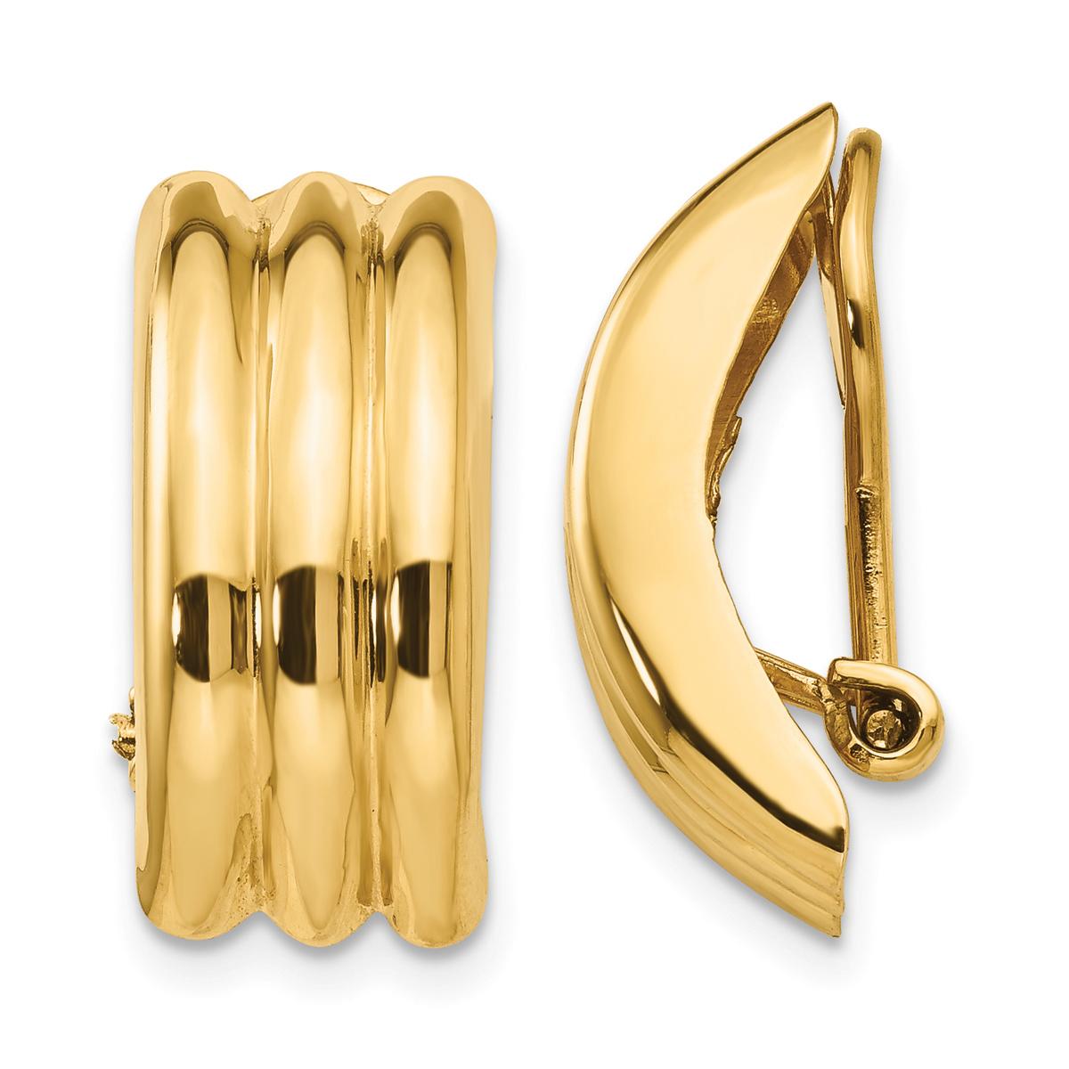 Gold Classics(tm) 14k 16x9.5mm Omega Clip On Earrings